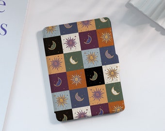 Sun Moon Checkerboard Kindle Case Custom For Paperwhite 1/2/3/4, Kindle 2019/2022, Kindle Paperwhite Cover, Kindle Case With Auto Wake/Sleep