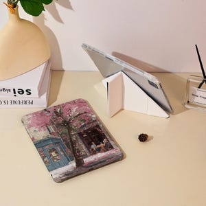 Sakura Cafe Cartoon iPad Case For iPad 11 2025,Y+Flip iPad Air 6/5/4 Pro 10.9“ 11” 12.9“ Case, iPad 9/8/7 Mini 7 6 5 4 Cover 2025/2024/2022