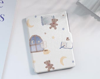 Cute Cartoon Bear Kindle Case Custom For Paperwhite 1/2/3/4,Kindle 2019/2022,Kindle Paperwhite Cover, Kindle Case With Auto Wake/Sleep
