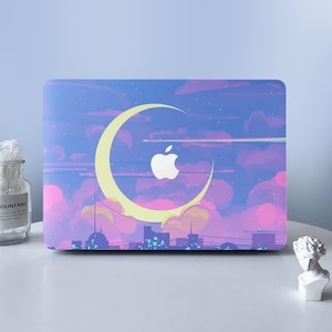 Pink Moon Sky MacBook Case Fairy Protective Hard Case Laptop Shell Case Cover For MacBook Air 11 13 Macbook Pro 13 14 15 16 2008 2021 2022