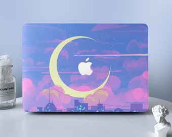 Pink Moon Sky MacBook Case Fairy Protective Hard Case Laptop Shell Case Cover For MacBook Air 11 13 Macbook Pro 13 14 15 16 2008 2021 2022