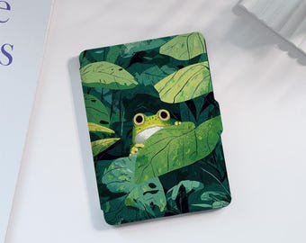 Cute Cartoon Frog Kindle Case Custom For Paperwhite 1/2/3/4,Kindle 2019/2022,Kindle Paperwhite Cover, Kindle Case With Auto Wake/Sleep