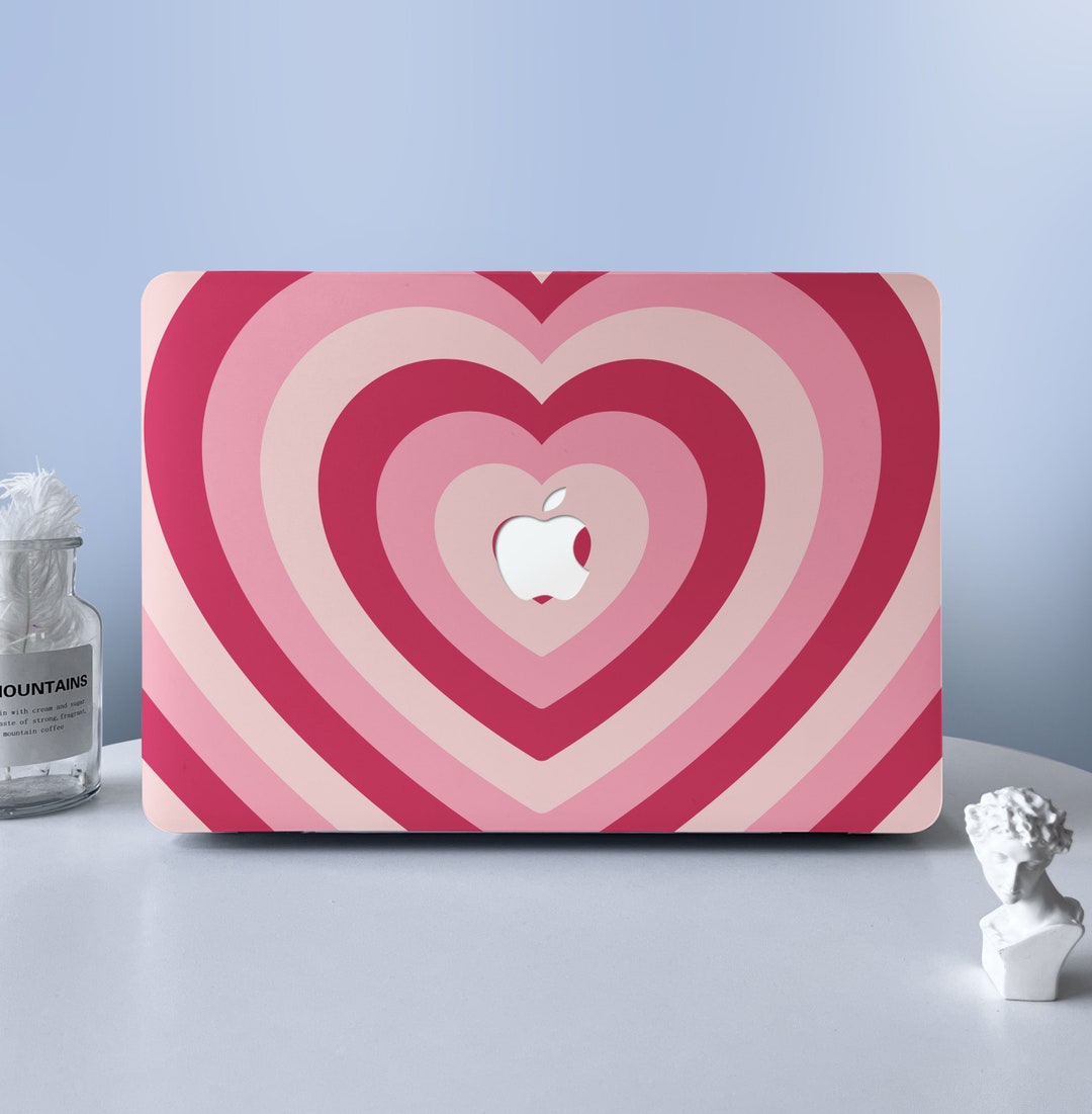 Pink Love Heart Y2K Trendy Abstract MacBook Housse rigide de - Etsy France