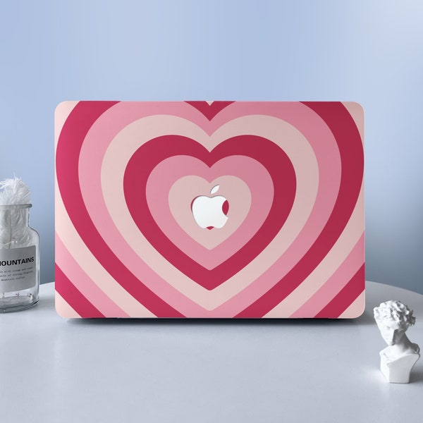 Pink Love Heart Y2K Trendy Abstract MacBook Protective Hard Case Laptop Case Cover For MacBook Air 11 13 Macbook Pro 13 15 16 2008-2021
