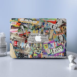 Zeitung Collage Farbe MacBook Hülle Macbook Air Pro Hülle Schutzhülle für M2 Air 13 A2681 Air 13 A2337 Pro 13 14 16 Hülle 2023 2022 2021