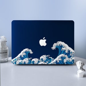 Ukiyoe The Great Blue Wave Custom MacBook Protective Hard Case Laptop Shell Cover Case For MacBook Air 11 13 Macbook Pro 13 15 16 2008-2021