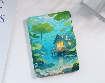 Cartoon Scenery Kindle Case Custom For Paperwhite 1/2/3/4,Kindle 2019/2022,Kindle Paperwhite Cover, Kindle Case With Auto Wake/Sleep