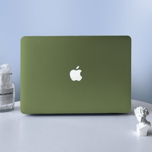 Matcha Olijfgroen Effen Kleur MacBook Beschermende Hard Case Laptop Shell Case Cover Voor MacBook Air 11 13 Macbook Pro 13 14 15 16 2008-2021