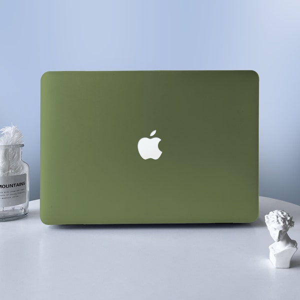 Matcha Olivgrün Einfarbig MacBook Hard Case Laptop Hülle Hülle Cover für MacBook Air 11 13 Macbook Pro 13 14 15 16 2008-2021