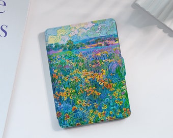 Oil Painting Meadow Kindle Case Custom For Paperwhite 1/2/3/4, Kindle 2019/2022, Kindle Paperwhite Cover, Kindle Case With Auto Wake/Sleep