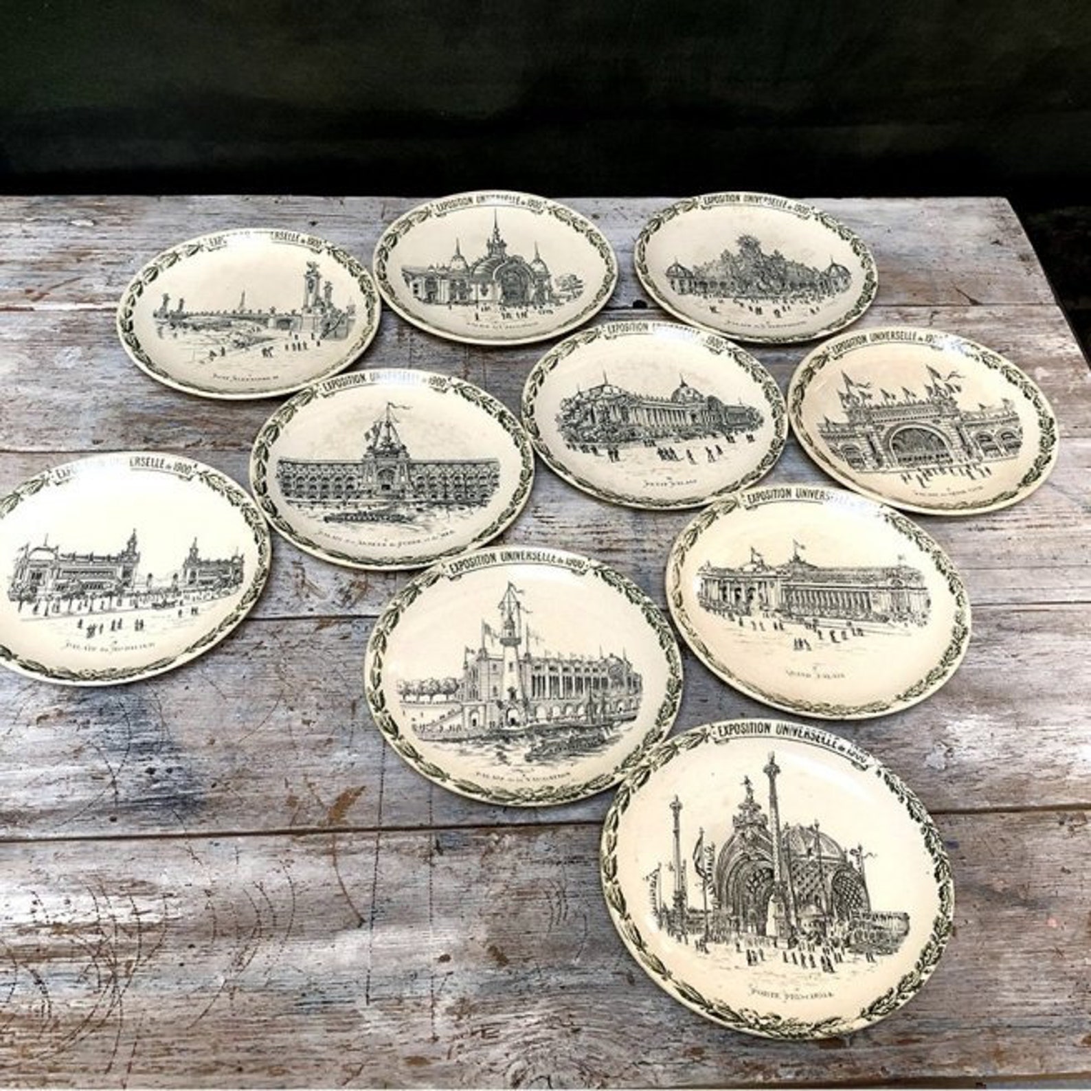 Assiettes souvenir de l'exposition universelle de Paris Etsy