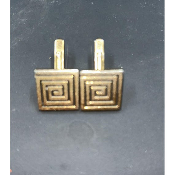 Vintage Goldtone Swank Maze Infinity Cufflinks