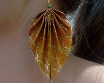 Feuilles - Boucles d'oreilles en origami