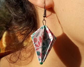 Diamant- Boucles d'oreilles en origami