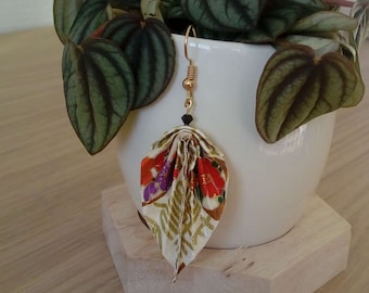 Feuille - Boucles d'oreilles origami