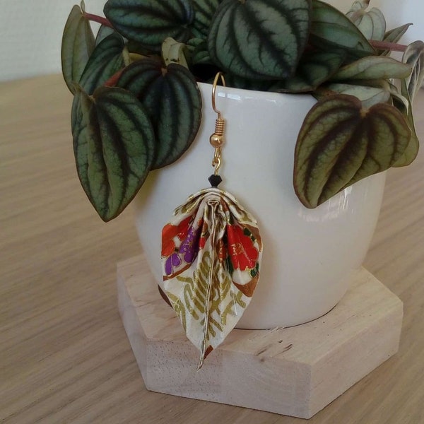 Feuille - Boucles d'oreilles origami