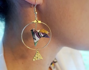 Colombes - Boucles d'oreilles en origami