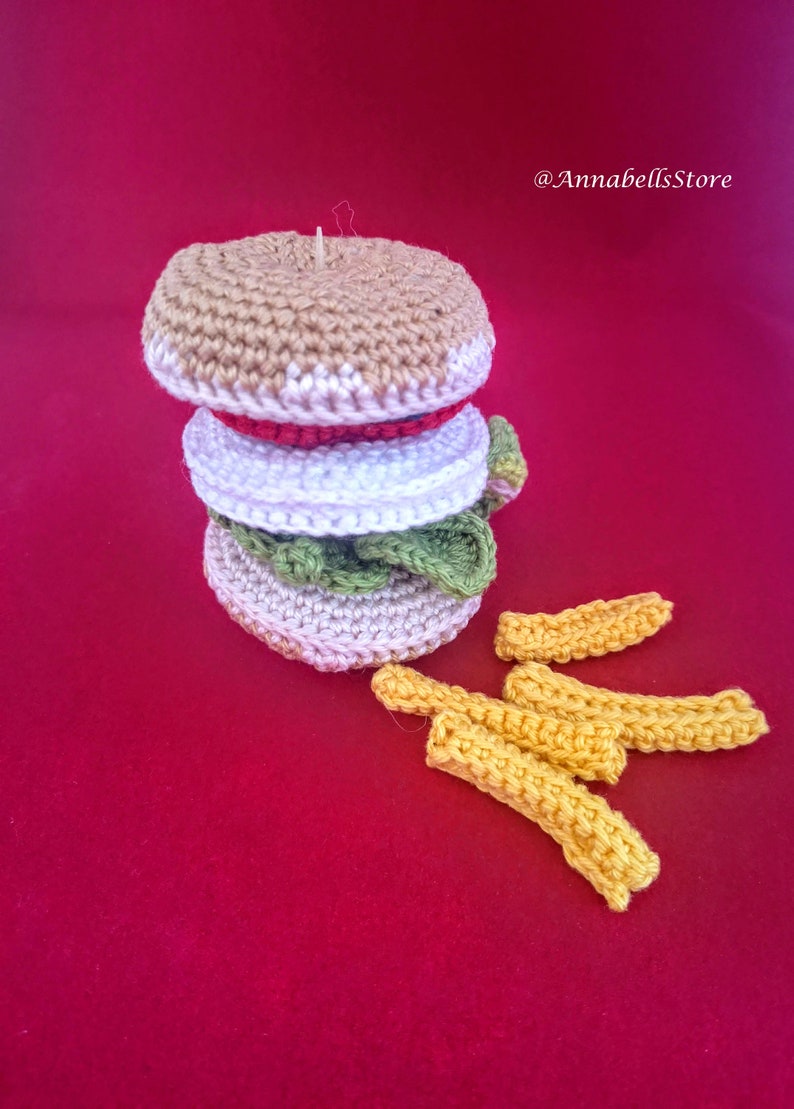 playfood gift crocheted burger and pizza set Food toys