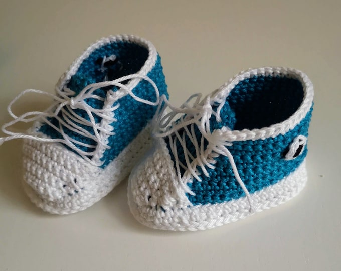 Sneakers converse Crochet baby shoes, baby shoes for boy and girl