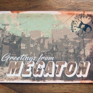 Fallout 3 / Saludos desde Megatón / Postal de cultura pop de 4x6