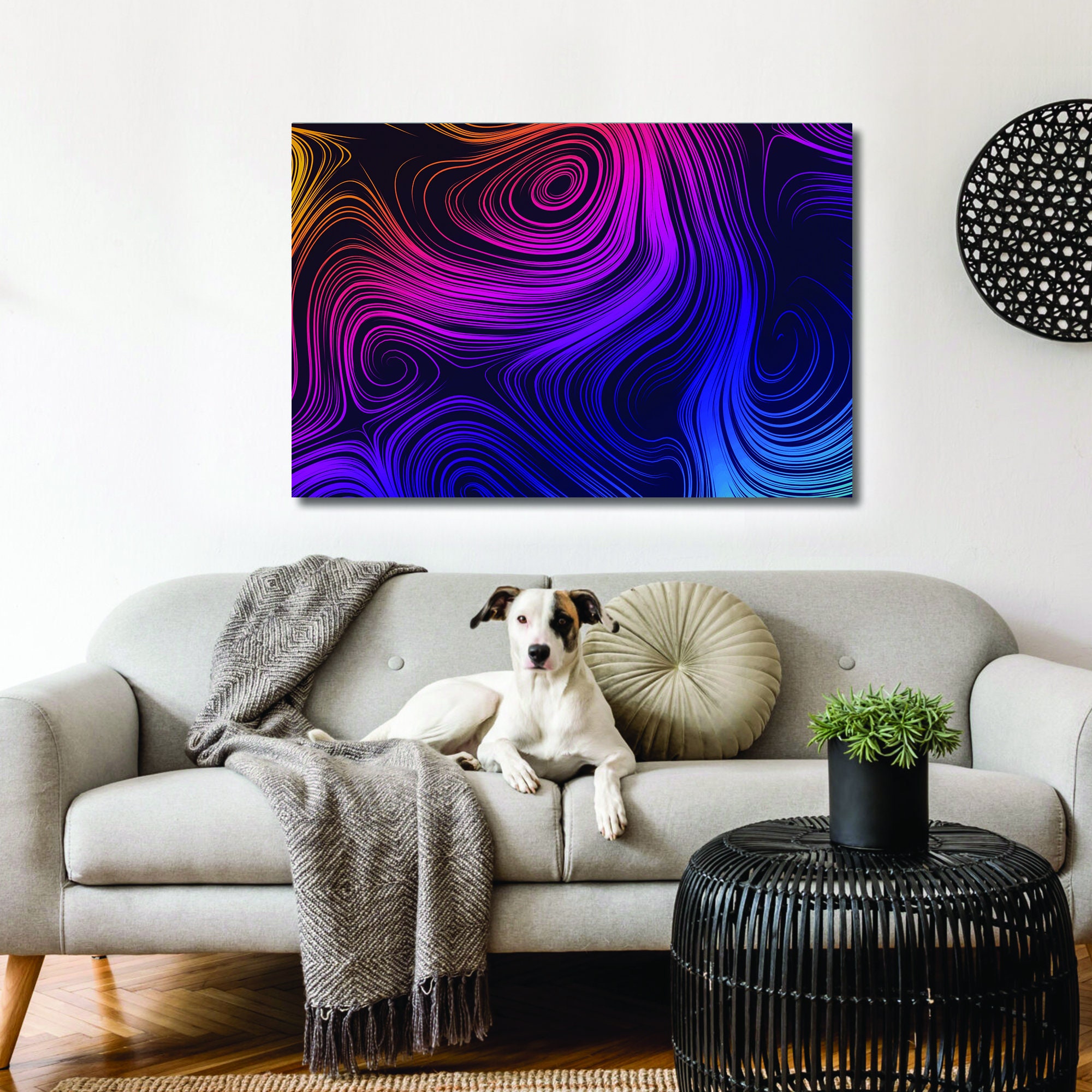 Canvas Print Wall Art Framed Neon Cyclone Canvas Home Artwork Etsy