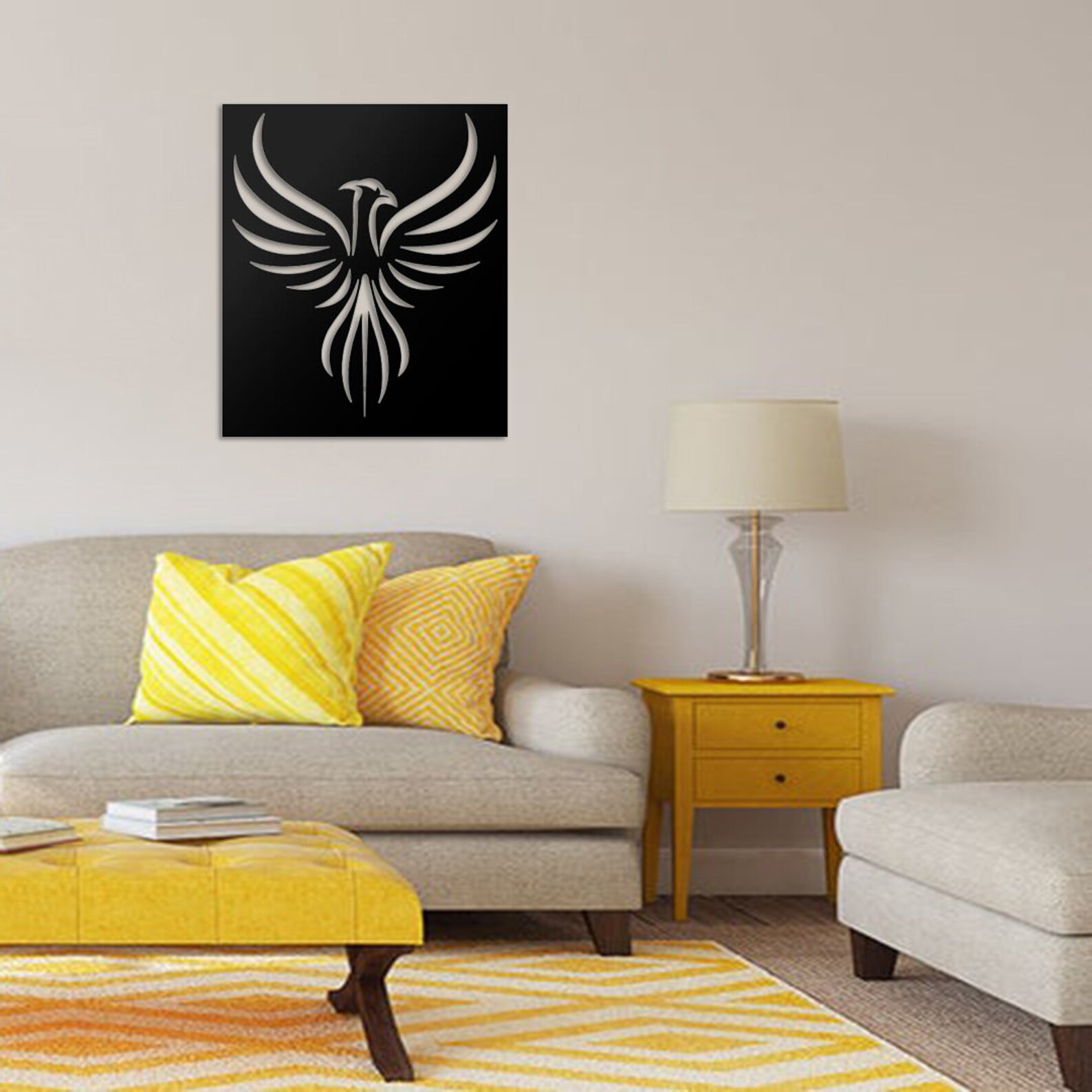 Phoenix Metal Wall Art Phoenix Panel Wall Decor Legendary Etsy