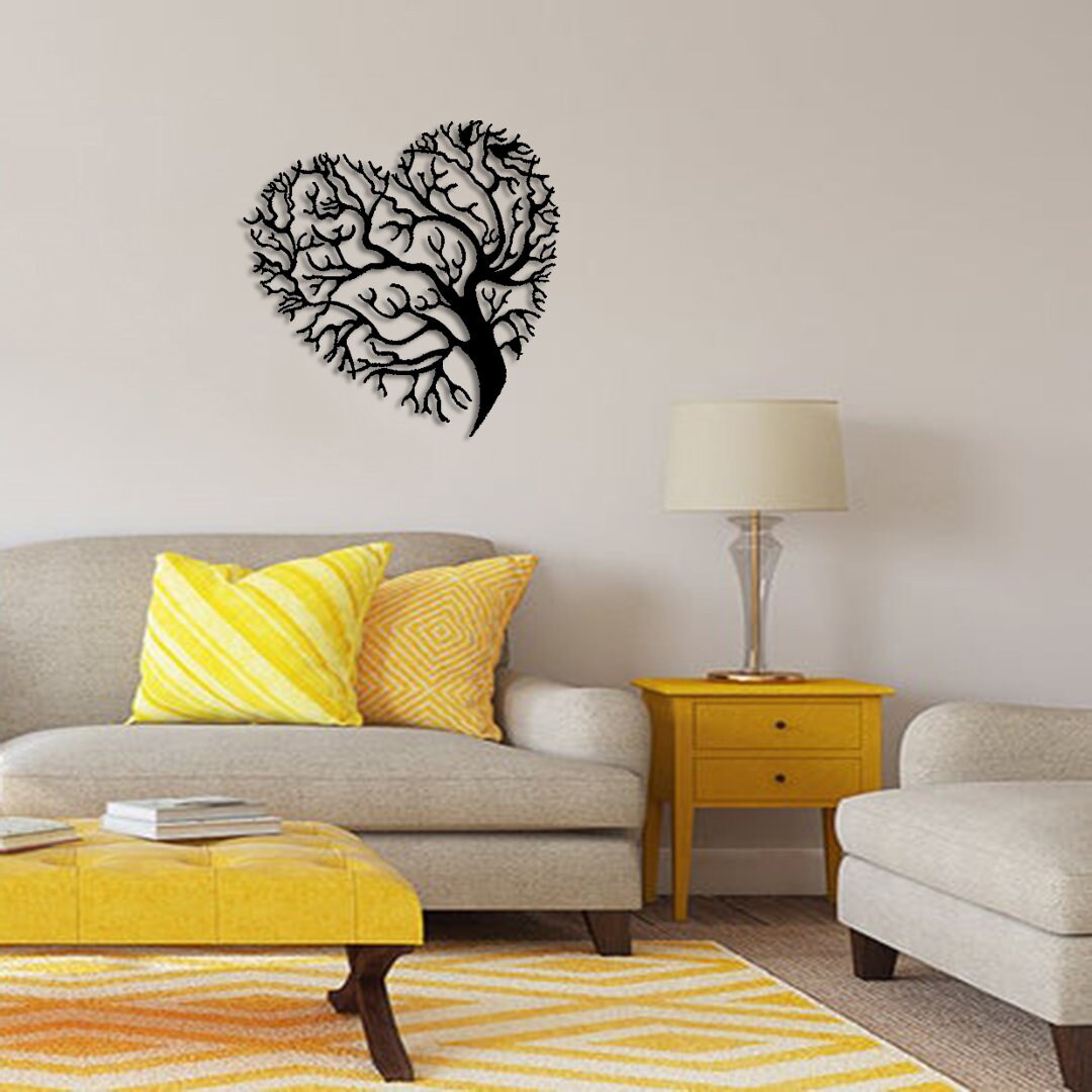 Heart Tree Metal Wall Art Metal Wall Decoration Heart Tree Etsy Australia