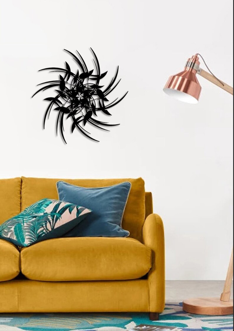 Abstract Metal Wall Art Modern Black Metal Art Wall Hanging Etsy