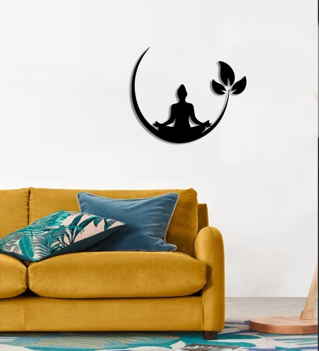 Yoga Metal Wall Art Metal Yoga Decoration Yoga Sign Etsy