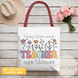 Sac fourre-tout personnalisé pour enseignant, cadeau de remerciement pour enseignant, cadeau de fin d'année réutilisable pour le directeur d'école ou la garderie