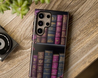 Samsung Galaxy Tough Case, Dark Academia Phone Cover, Book Lover Gift, Gothic Aesthetic Phone Case, Protective Phone Cover