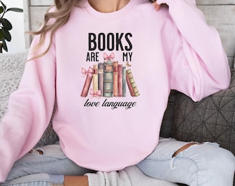 Niedliches Buch-Themed Sweatshirts, Buch-Liebhaber-Sweatshirt, gemütliches Sweatshirt für Leser, Winter und Lesepullover