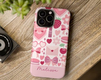 Personalized Pink Coquette Style MagSafe iPhone Case - Protection with Style for iPhone 13 14 15 Plus Pro Max Case