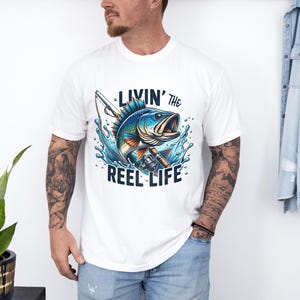 Fishing Reel Life T-Shirt, Fishing Shirt, Fisherman Tee, Outdoor Apparel, Lake Life Gift for Grandpa, Funny Fishing Gift for Dad