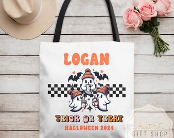 Sac personnalisé de bonbons ou de bonbons d'Halloween, sac de bonbons d'Halloween pour enfants, cadeau d'Halloween,
