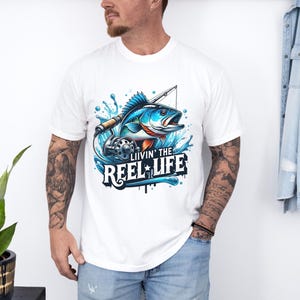Fishing Reel Life T-Shirt, Fishing Shirt, Fisherman Tee, Outdoor Apparel, Lake Life Gift for Him, Fishing Lover Present