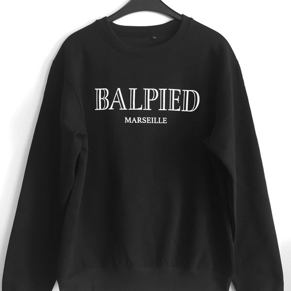 Sweat-shirt noir BALPIED Marseille - Pull noir Balpied - Redouane Bougheraba
