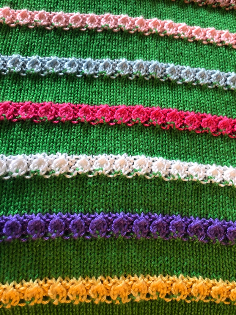Child\u2019s Green multi line color Afghan