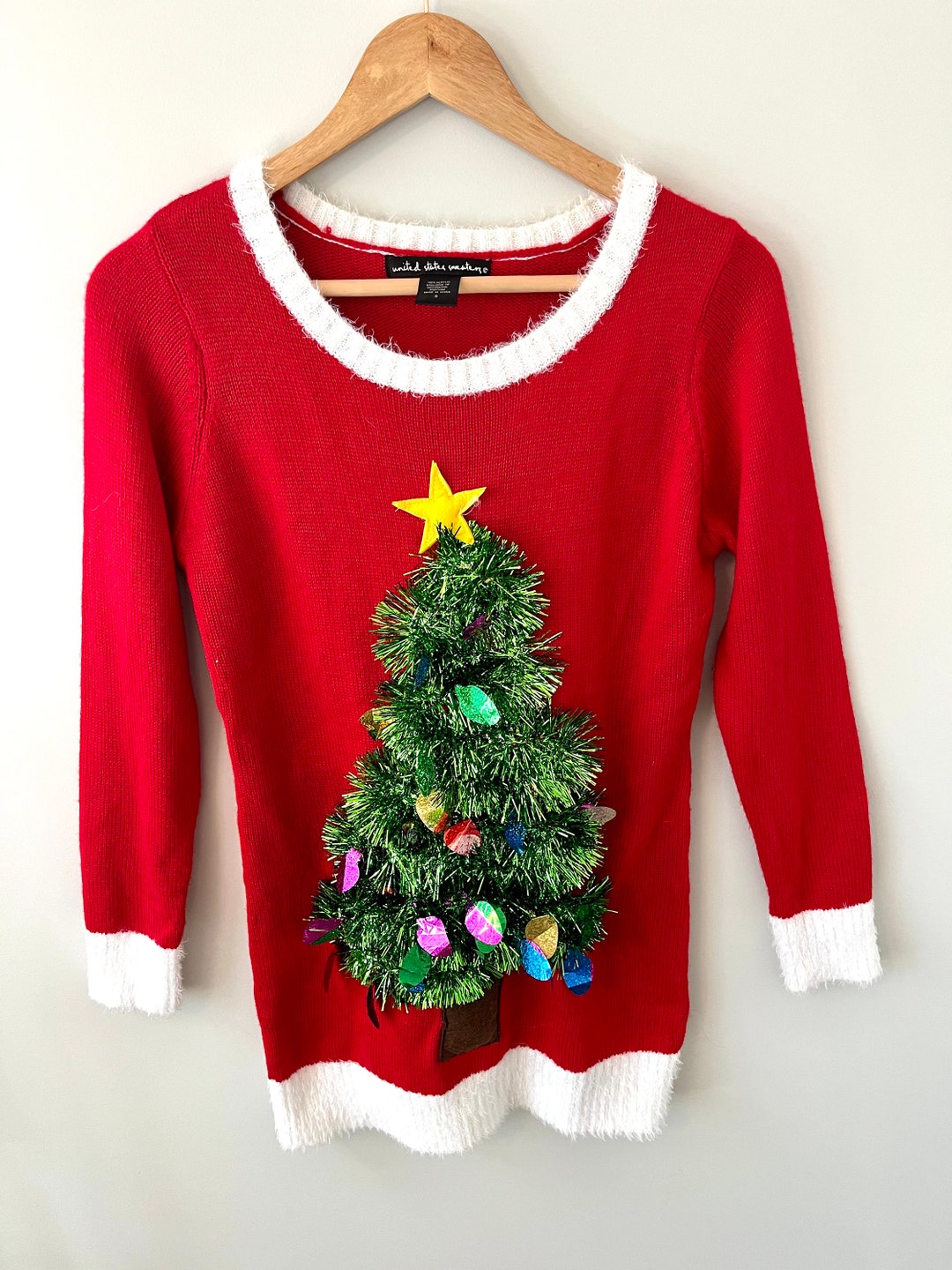 Christmas Tinsel Christmas Sweater Fun Christmas Sweater Etsy