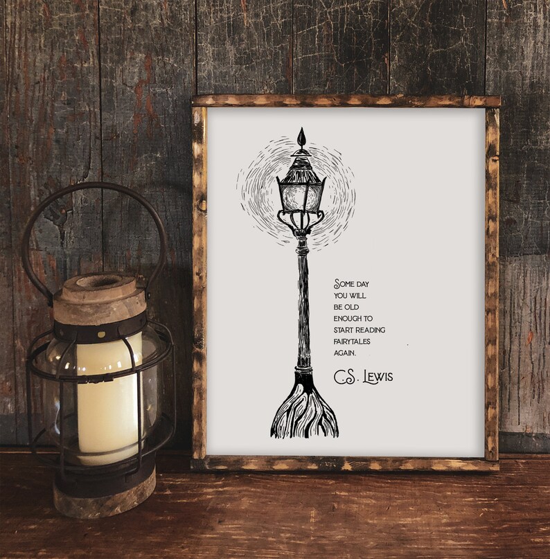 C.S. Lewis Quote Art Narnia Art Narnia Lamp Post Literary image 1