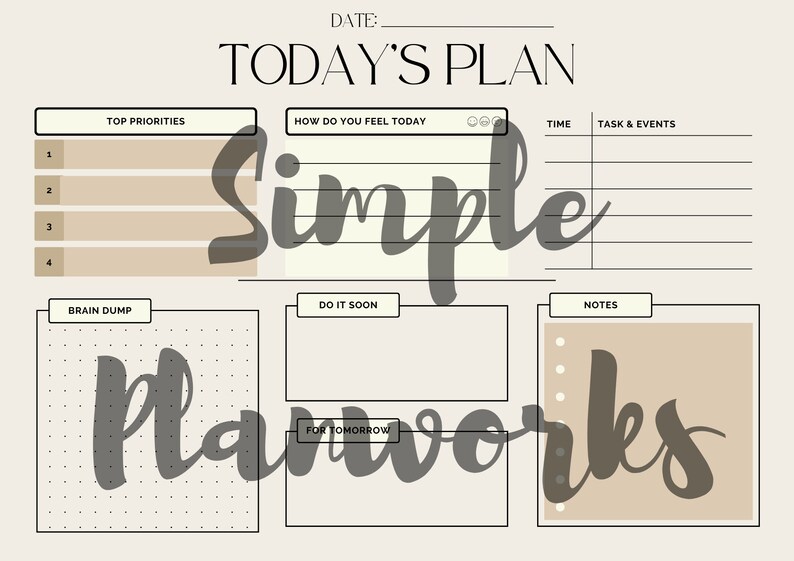 Digital or Printable Daily Planner for Busy Overthinkers - Etsy