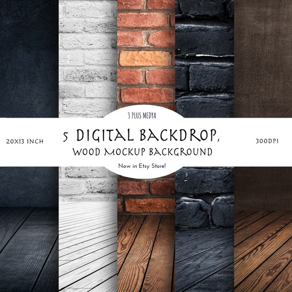Natural Wooden and Wall Textures & Pattern, Dark and light, Concrete, Brick Wall Textured background pack, instant download Digital paper