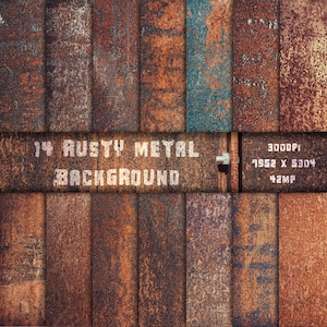 Natural Rusty Metal Background and Textures. Rusty Metal Plate texture pack. Rusted grungy metal backdrops. Industrial digital paper