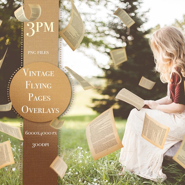 Vintage Flying Book Pages overlay for backdrop, book overlays, old book pages overlays, for photoshop, Inst DOWNLOAD  6000x4000px 300dpi