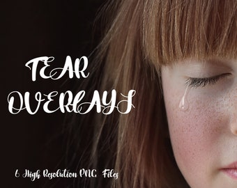 6 HQ different  Transparent Tear drops overlay. Tears overlay, in various shape and realistic overlays for your photos, High resulation