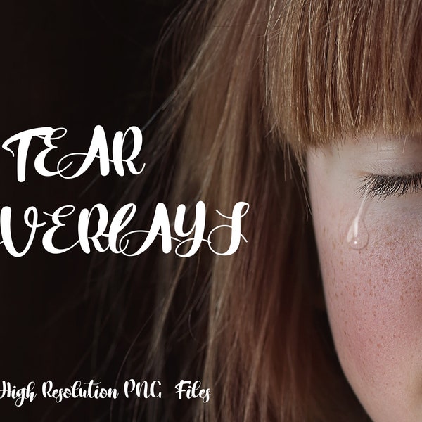 6 HQ different  Transparent Tear drops overlay. Tears overlay, in various shape and realistic overlays for your photos, High resulation