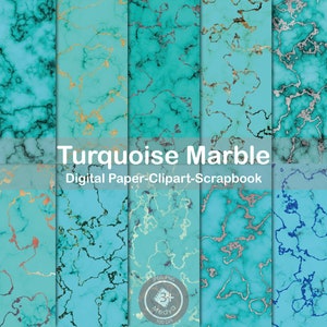 10 Turquoise Marble Texture. Turquoise Gemstone with different veins. Turquoise Background clipart. Blue-Geen Digital Paper. High resulation