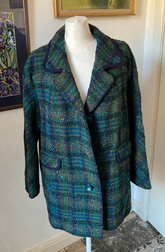 Vintage 1960s Jancourt Model Blue Wool Coat