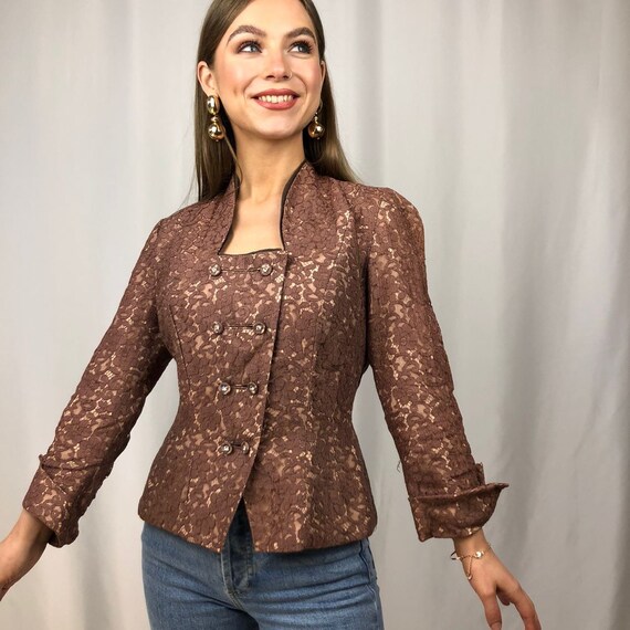 1960s Mocha lace fitted jacket.