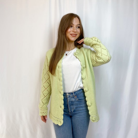 1970s ‘Campus Casuals’ Mint Green Chunky Knit Card
